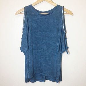 Juicy Couture Teal Rhinestone Cold Shoulder M